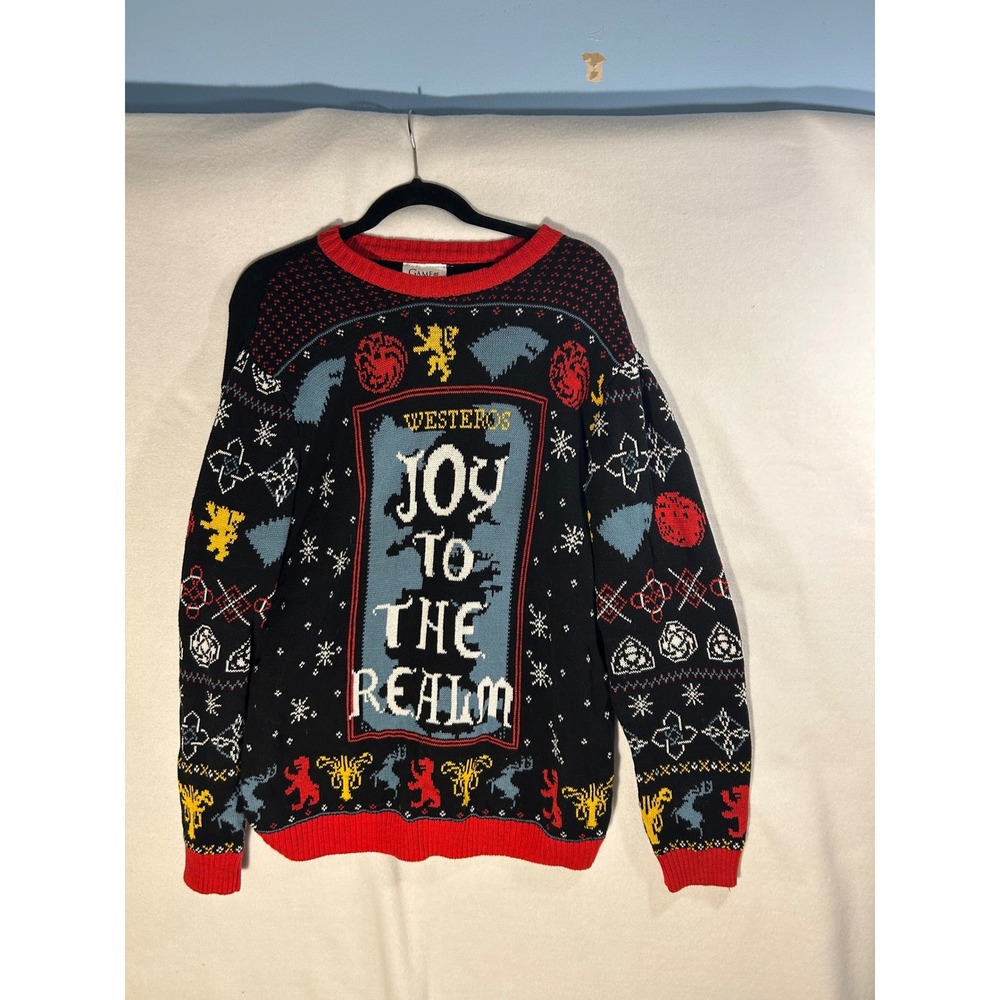 Game of Thrones Joy to the Realm UGLYChristmas Sweater Mens XL Westeros Cotton - Picture 2 of 5